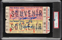 Pete Rose Signed 1964 World Series Souvenir Ticket Inscribed "3x WS Champ" (PSA | Autograph Graded 10) at PristineAuction.com