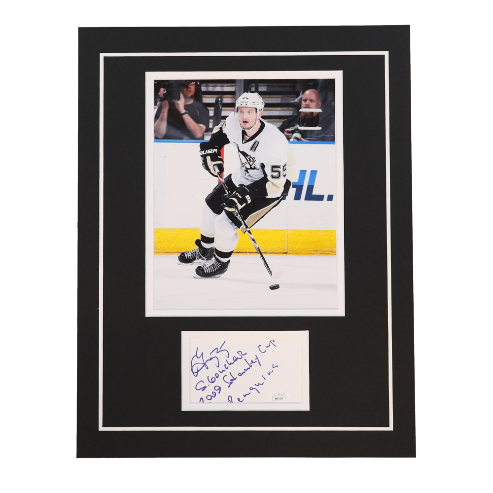 Sergei Gonchar Signed Penguins Matted Cut Display Inscribed "2009 Stanley Cup" & "Penguins" (JSA) at PristineAuction.com