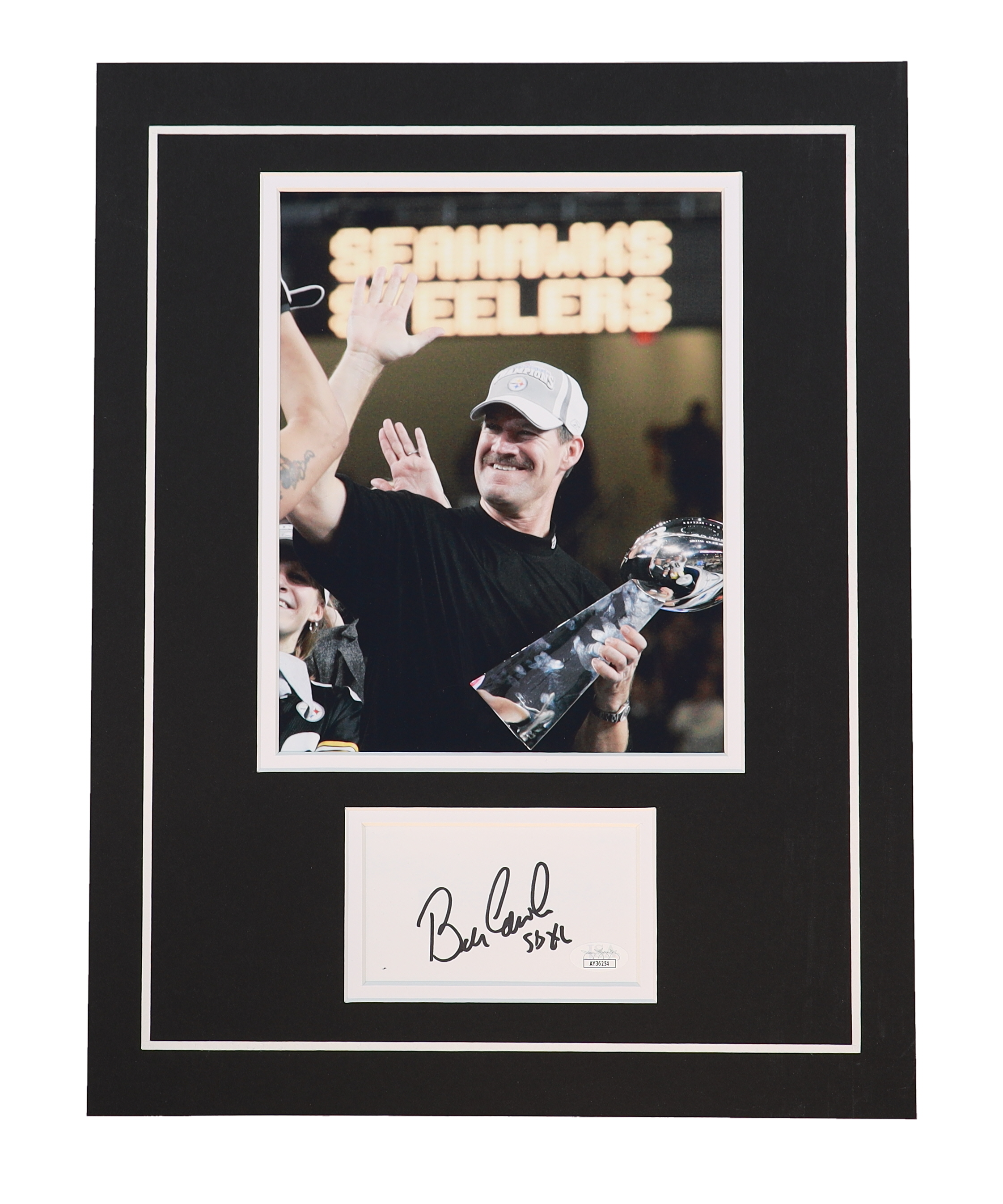 Bill Cowher Signed Steelers Matted Cut Display (JSA) at PristineAuction.com Bill Cowher Signed Steelers Matted Cut Display (JSA) at PristineAuction.com