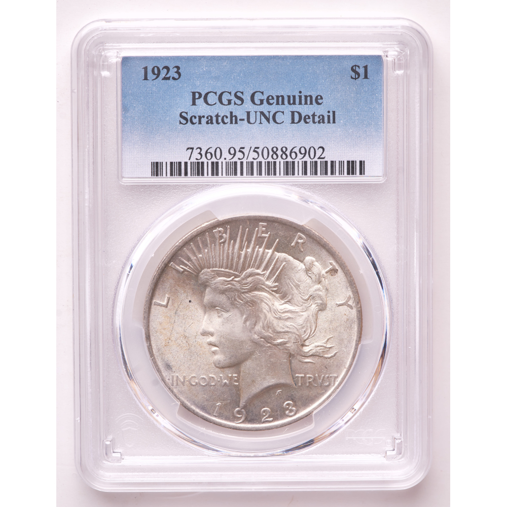 1923 Peace Silver Dollar (PCGS UNC Details) at PristineAuction.com