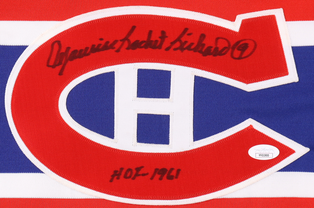 Maurice "Rocket" Richard Signed Jersey Inscribed "HOF 1961" (JSA) at PristineAuction.com Maurice "Rocket" Richard Signed Jersey Inscribed "HOF 1961" (JSA) at PristineAuction.com