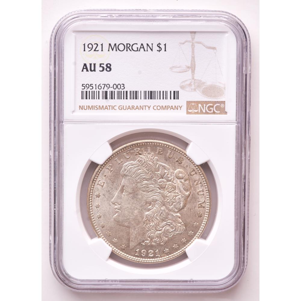 1921 Morgan Silver Dollar (NGC AU58) at PristineAuction.com