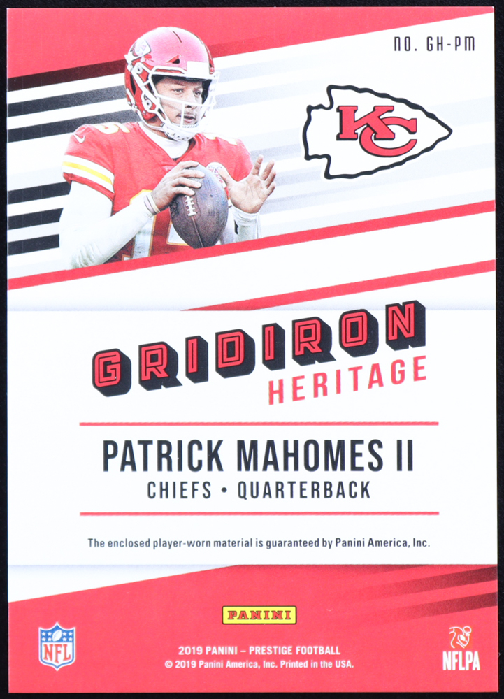Patrick Mahomes II 2019 Prestige Gridiron Heritage Jerseys #10 at PristineAuction.com Patrick Mahomes II 2019 Prestige Gridiron Heritage Jerseys #10 at PristineAuction.com
