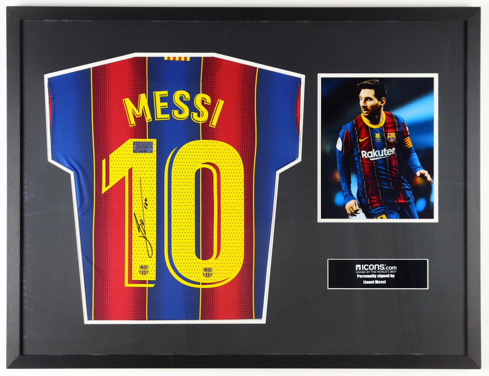 Lionel Messi Signed 2020-21 Barcelona Custom Framed Jersey Display ...