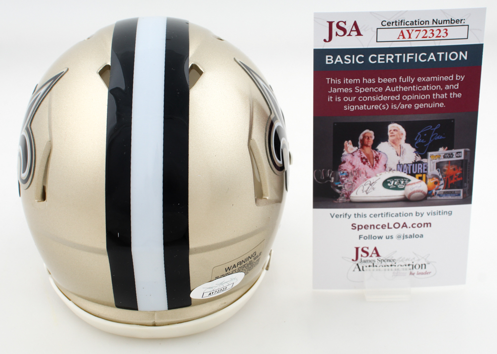 Taysom Hill Signed Saints Speed Mini Helmet (JSA) at PristineAuction.com Taysom Hill Signed Saints Speed Mini Helmet (JSA) at PristineAuction.com
