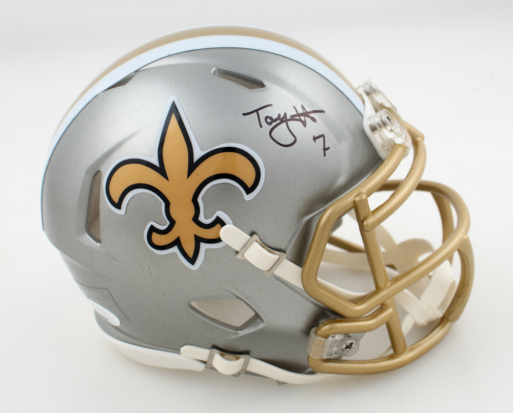 Taysom Hill Signed Saints Flash Alternate Speed Mini Helmet (JSA) at PristineAuction.com Taysom Hill Signed Saints Flash Alternate Speed Mini Helmet (JSA) at PristineAuction.com