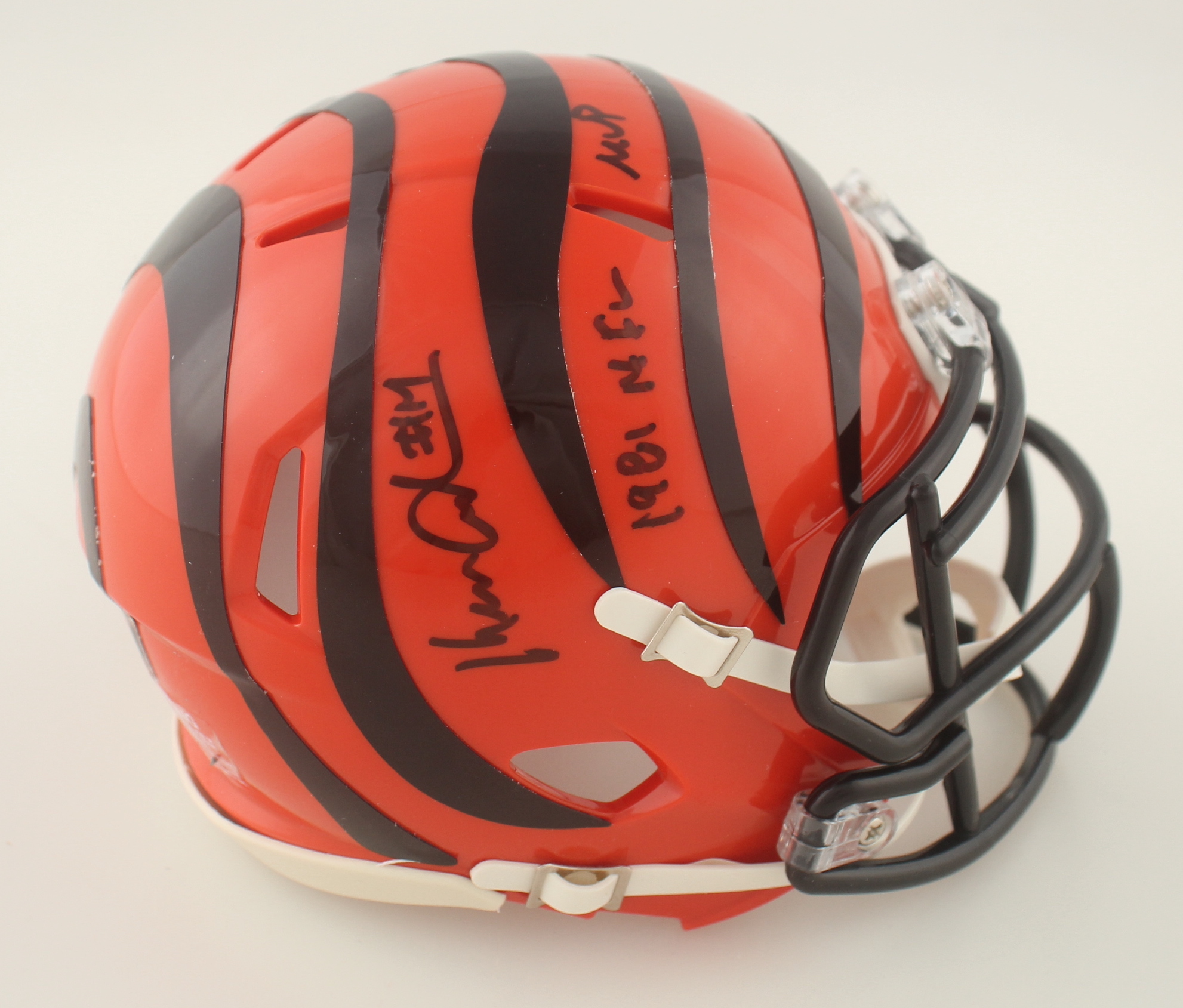 Ken Anderson Signed Bengals Speed Mini Helmet Inscribed "1981 NFL MVP" (Playball Ink) at PristineAuction.com Ken Anderson Signed Bengals Speed Mini Helmet Inscribed "1981 NFL MVP" (Playball Ink) at PristineAuction.com