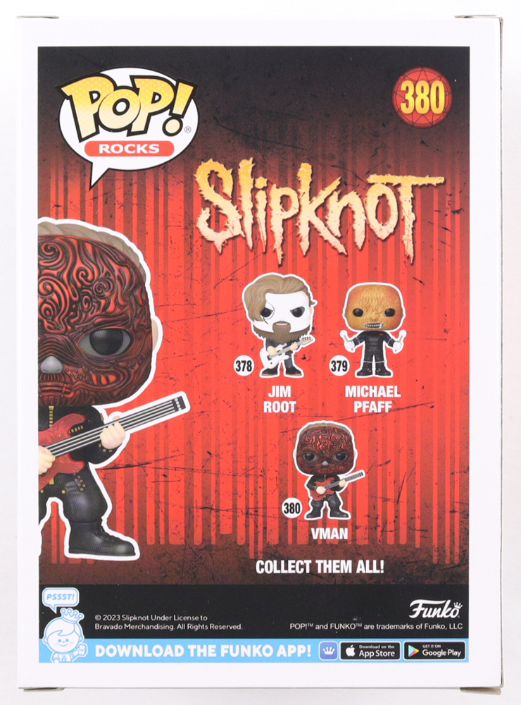 Alessandro Venturella Signed "SlipKnot" #380 Vman Funko Pop! Vinyl Figure (ACOA) at PristineAuction.com Alessandro Venturella Signed "SlipKnot" #380 Vman Funko Pop! Vinyl Figure (ACOA) at PristineAuction.com