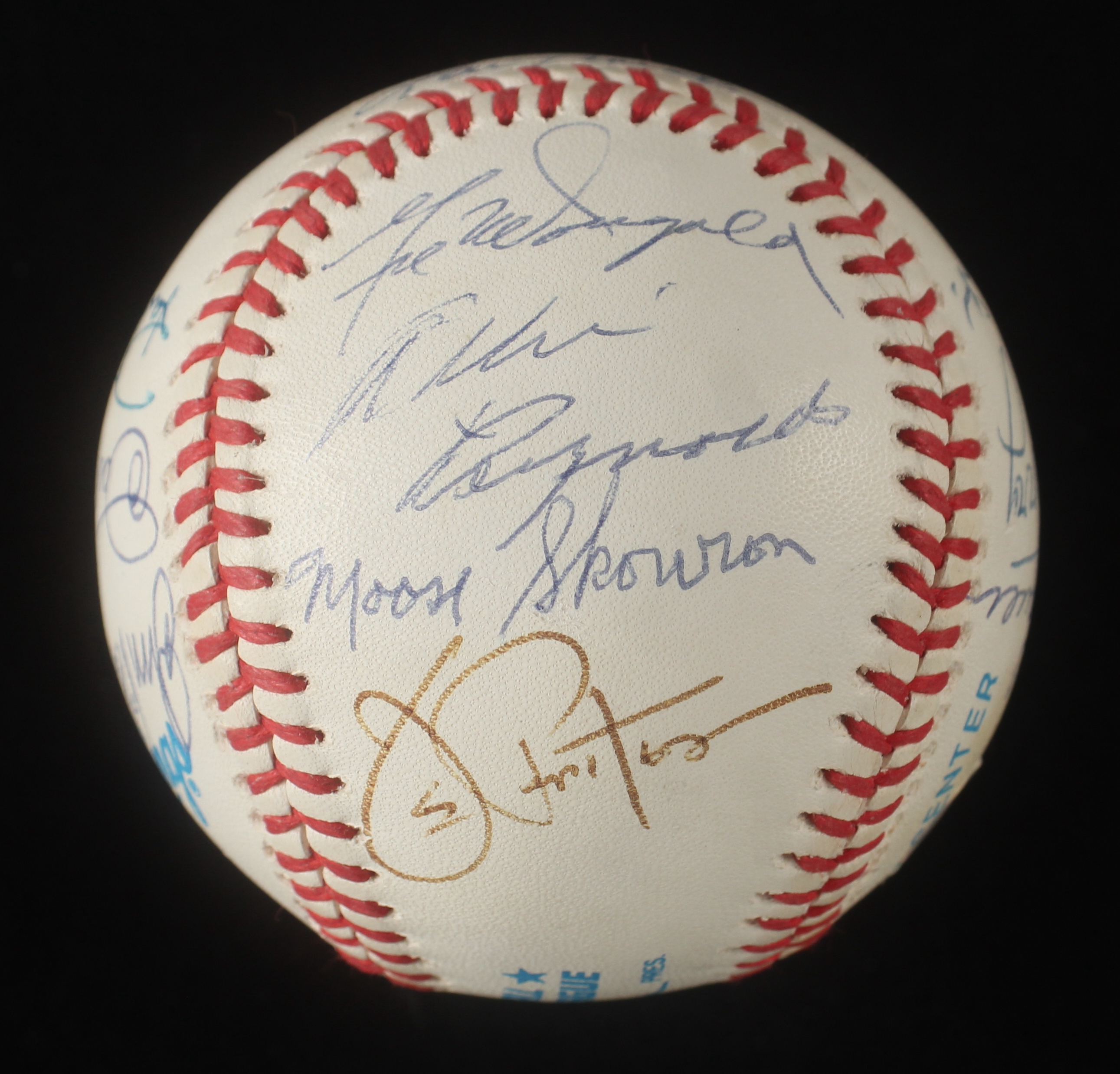 OAL Baseball Signed by (18) with Lou Piniella, Tom Tresh, Allie Reynolds, Moose Skowron with Display Case (PSA) at PristineAuction.com OAL Baseball Signed by (18) with Lou Piniella, Tom Tresh, Allie Reynolds, Moose Skowron with Display Case (PSA) at PristineAuction.com