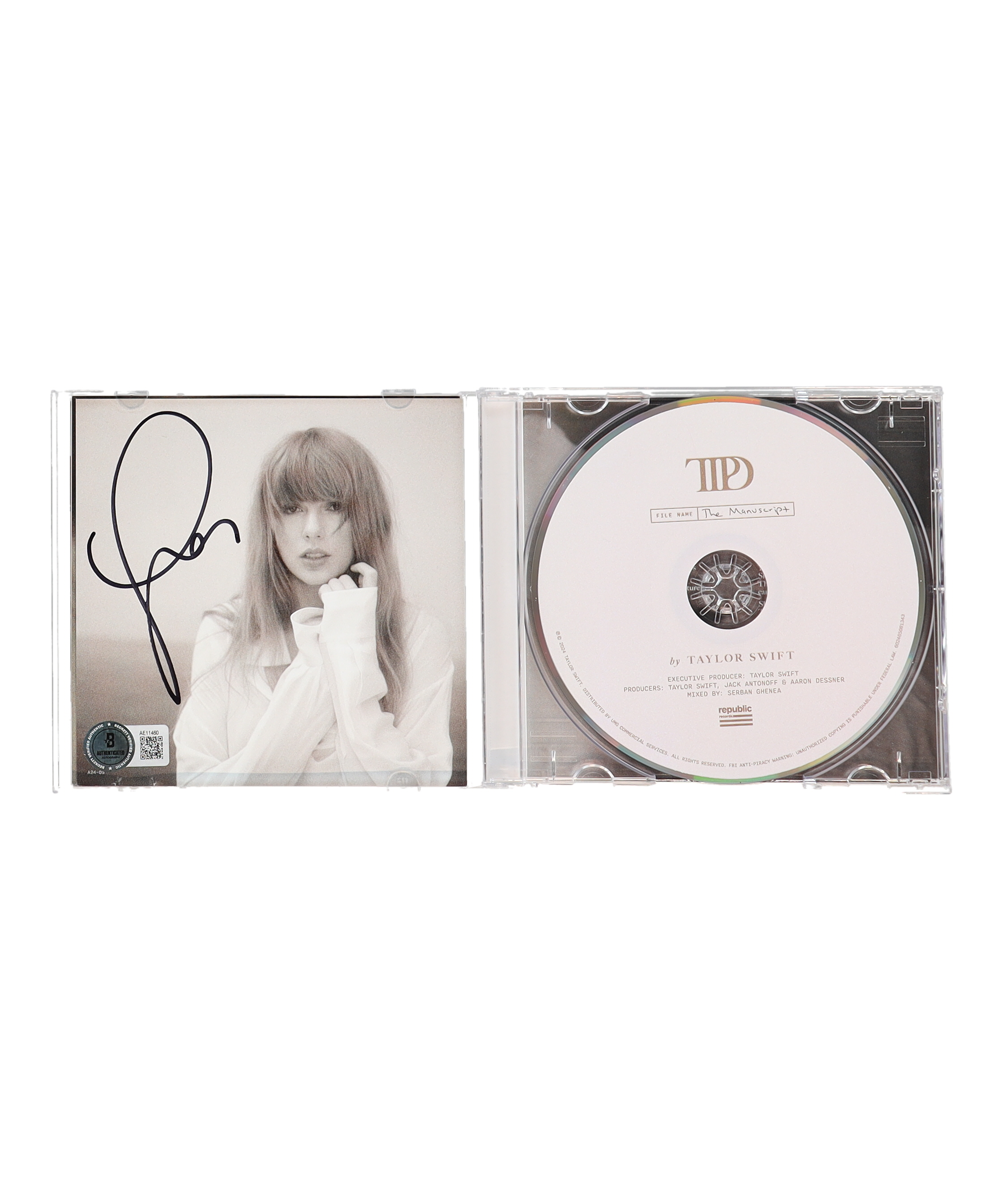 Taylor Swift Signed "The Tortured Poets Department" Album CD Insert With Case (Beckett) at PristineAuction.com Taylor Swift Signed "The Tortured Poets Department" Album CD Insert With Case (Beckett) at PristineAuction.com
