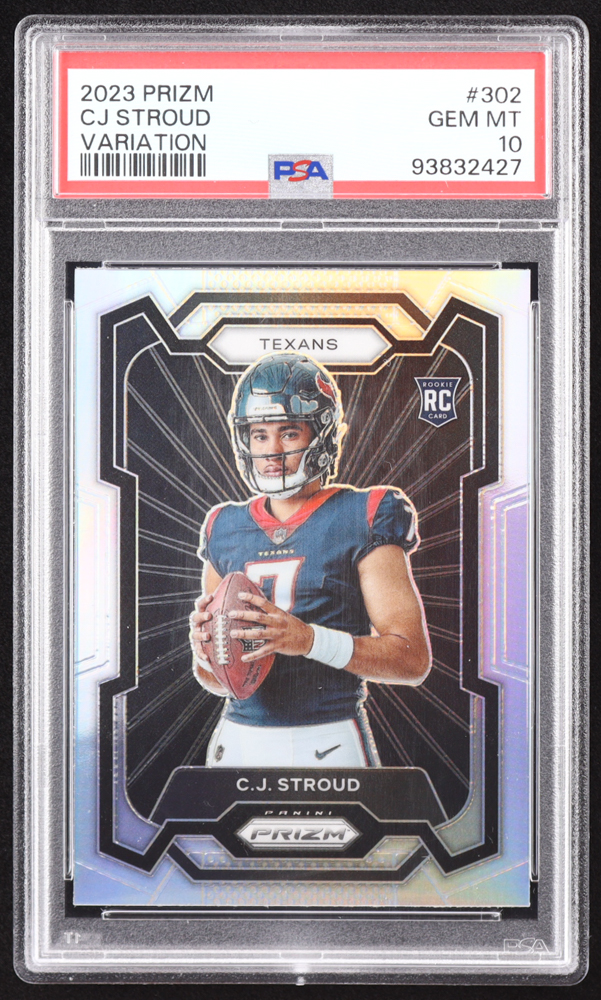 CJ Stroud 2023 Panini Prizm Rookie Variations Prizms Silver #302 RC (PSA 10) at PristineAuction.com CJ Stroud 2023 Panini Prizm Rookie Variations Prizms Silver #302 RC (PSA 10) at PristineAuction.com