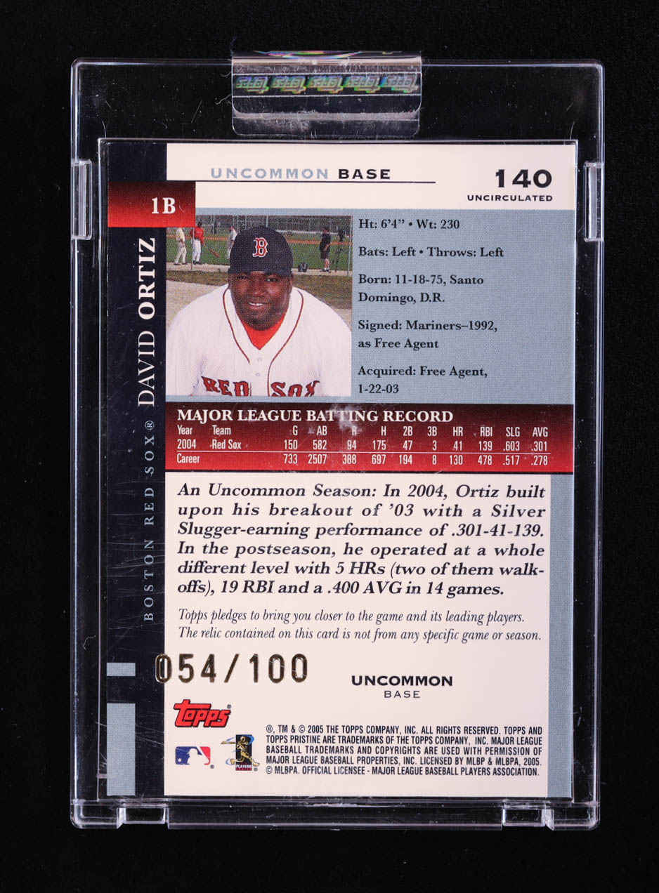 David Ortiz 2005 Topps Pristine Uncirculated Bronze #140 Bat #054/100 at PristineAuction.com David Ortiz 2005 Topps Pristine Uncirculated Bronze #140 Bat #054/100 at PristineAuction.com