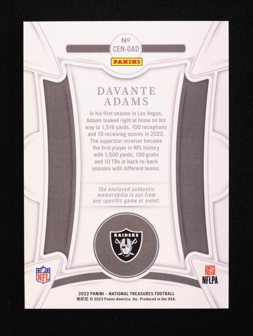 Davante Adams 2022 Panini National Treasures Century Materials Gold #88 #18/49 at PristineAuction.com Davante Adams 2022 Panini National Treasures Century Materials Gold #88 #18/49 at PristineAuction.com