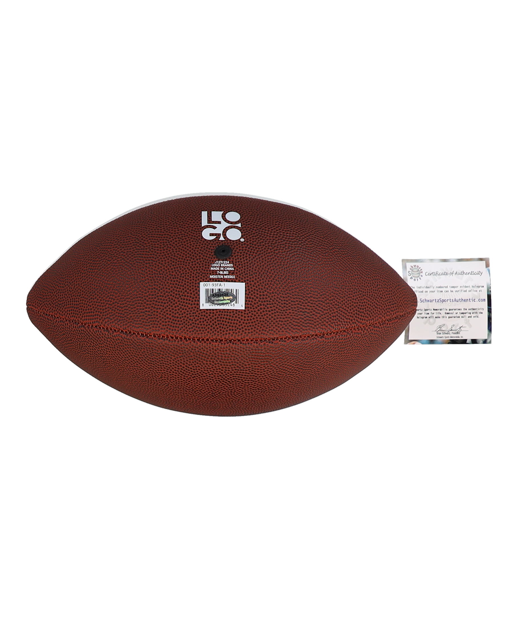 Ron Dayne Signed Badgers Logo Football Inscribed "99H' (Schwartz) at PristineAuction.com Ron Dayne Signed Badgers Logo Football Inscribed "99H' (Schwartz) at PristineAuction.com