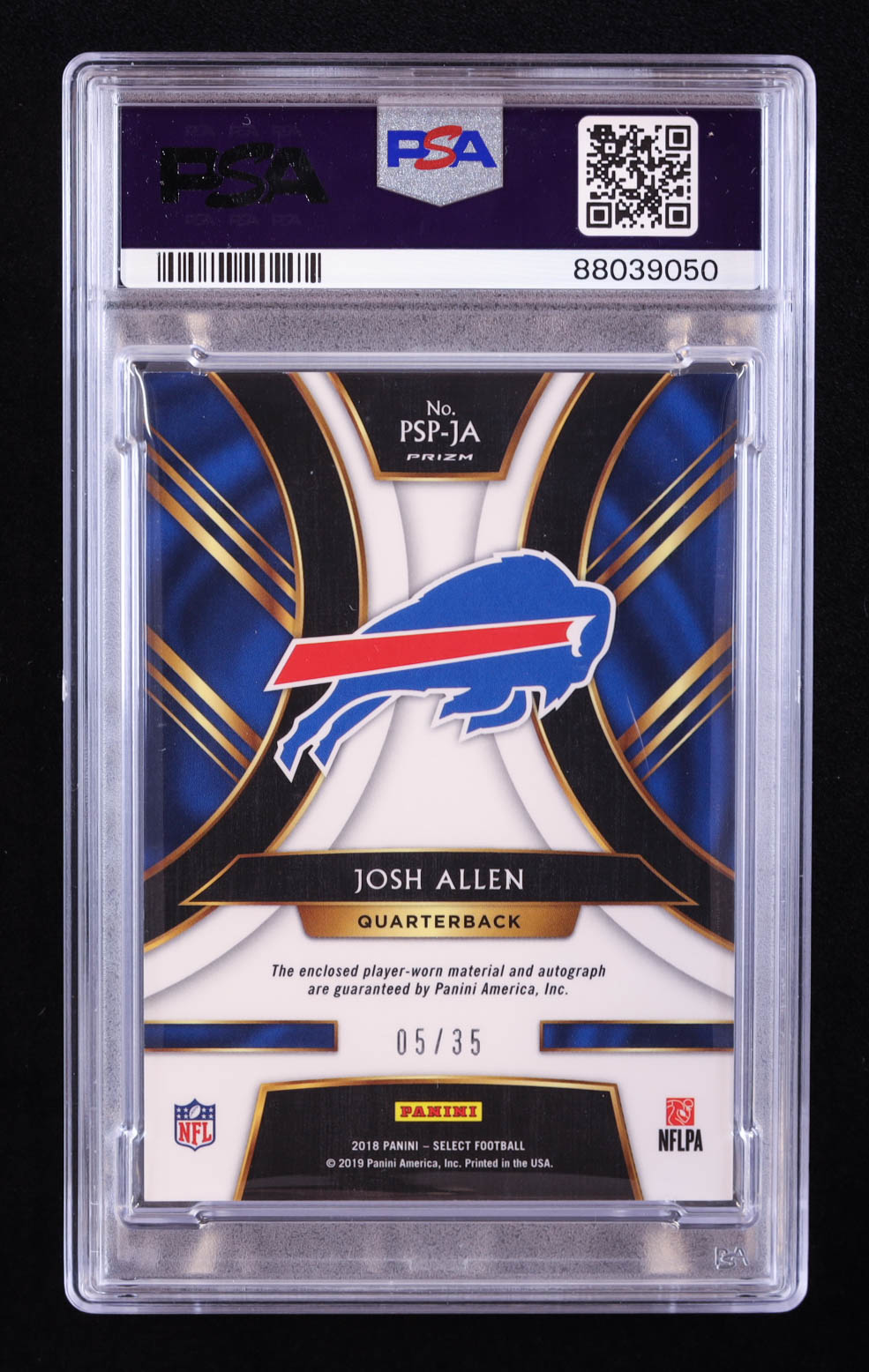 Josh Allen 2018 Panini Select Prime Selections Prizm Signatures #PSP-JA #05/35 (PSA 9) at PristineAuction.com Josh Allen 2018 Panini Select Prime Selections Prizm Signatures #PSP-JA #05/35 (PSA 9) at PristineAuction.com