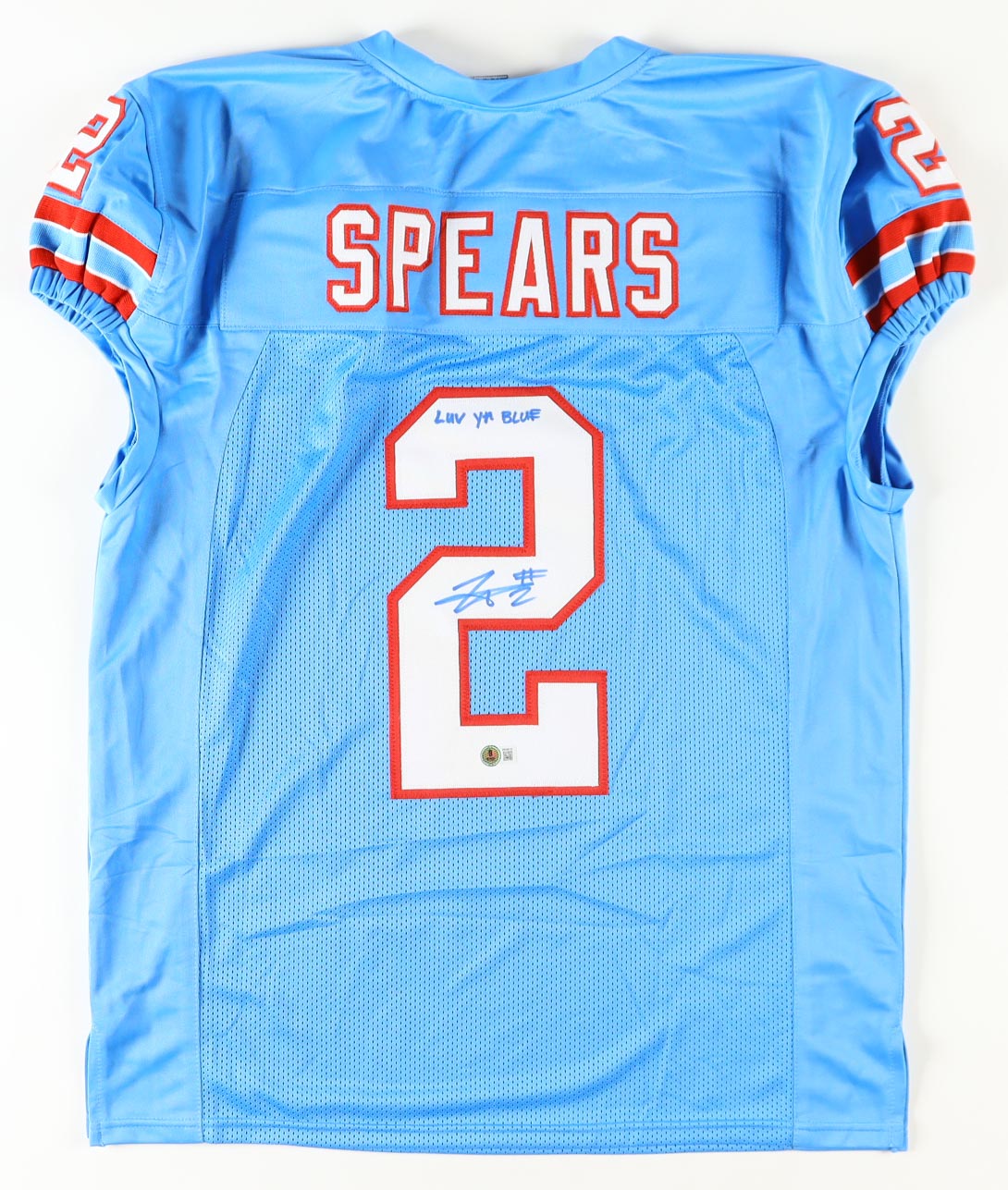 Tyjae Spears Signed Jersey Inscribed "Luv Ya Blue" (Beckett) at PristineAuction.com Tyjae Spears Signed Jersey Inscribed "Luv Ya Blue" (Beckett) at PristineAuction.com