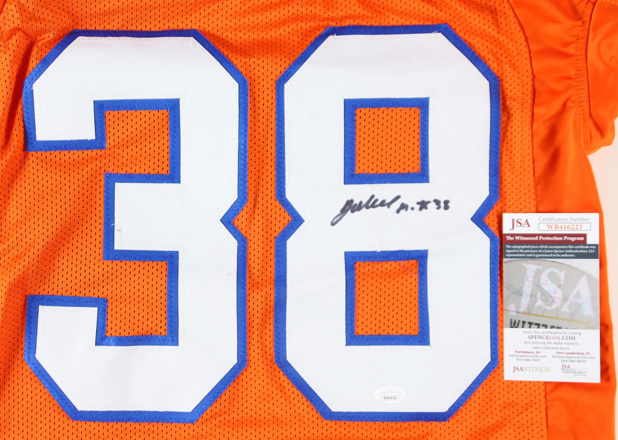 Jaleel McLaughlin Signed Jersey (JSA) at PristineAuction.com Jaleel McLaughlin Signed Jersey (JSA) at PristineAuction.com