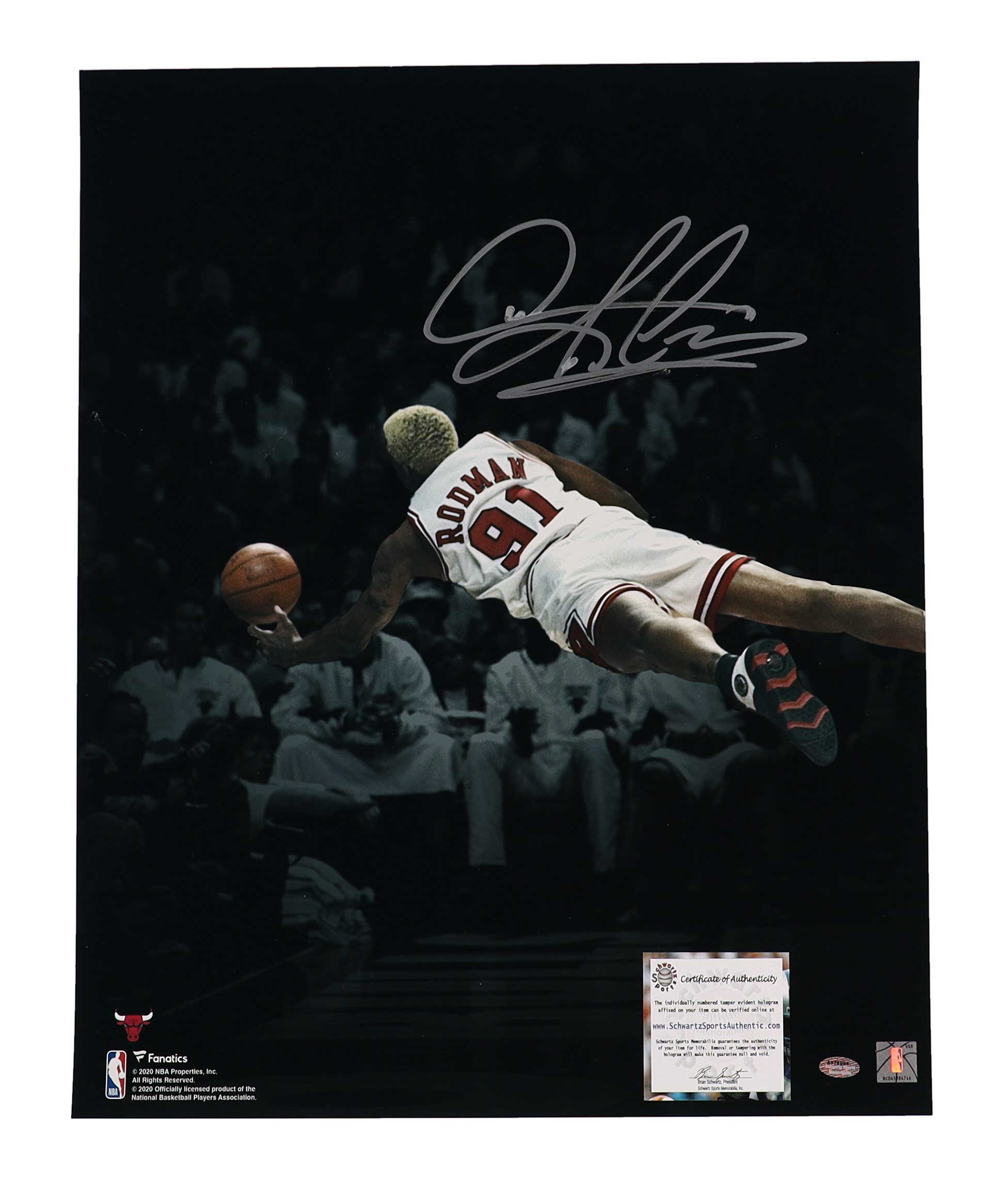 Dennis Rodman Signed Bulls 16x20 Photo (Schwartz) at PristineAuction.com Dennis Rodman Signed Bulls 16x20 Photo (Schwartz) at PristineAuction.com