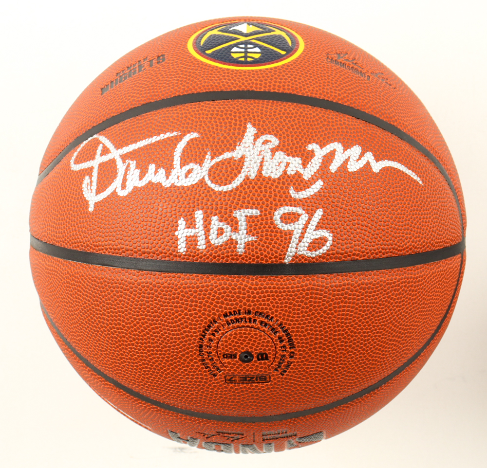 David Thompson Signed Nuggets Logo NBA Basketball Inscribed "HOF 96" (Schwartz) at PristineAuction.com David Thompson Signed Nuggets Logo NBA Basketball Inscribed "HOF 96" (Schwartz) at PristineAuction.com