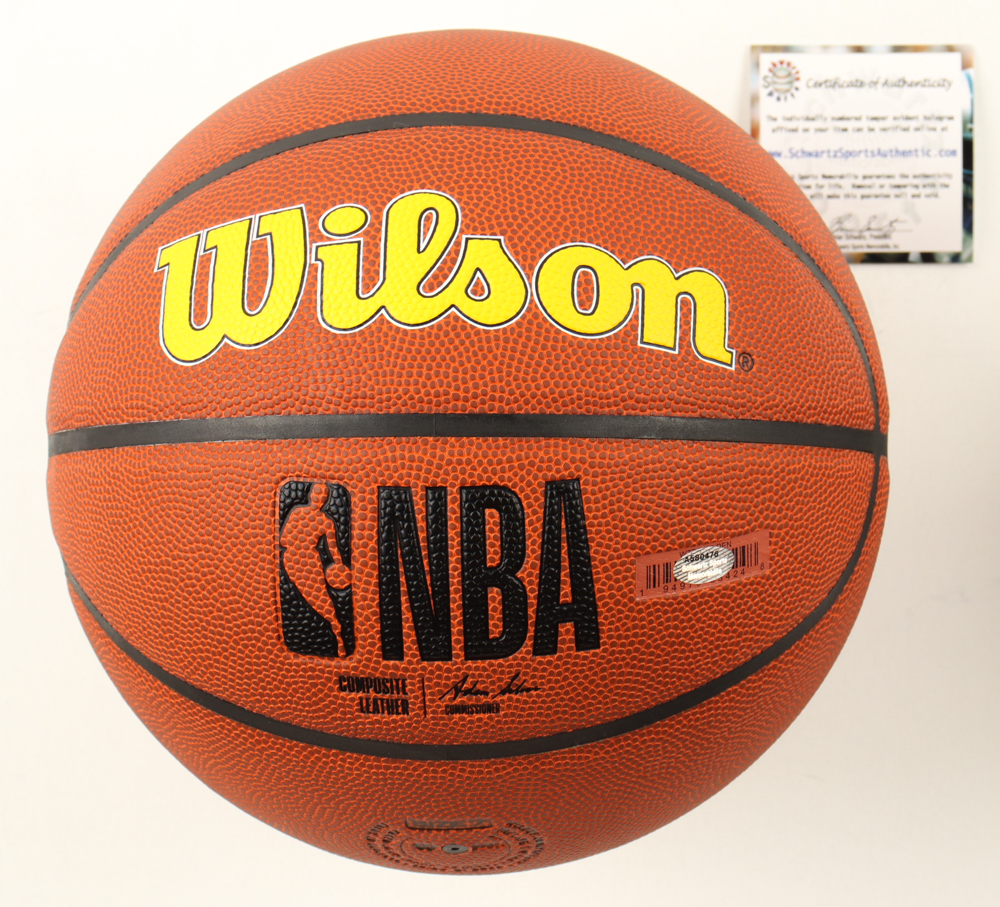David Thompson Signed Nuggets Logo NBA Basketball Inscribed "HOF 96" (Schwartz) at PristineAuction.com David Thompson Signed Nuggets Logo NBA Basketball Inscribed "HOF 96" (Schwartz) at PristineAuction.com