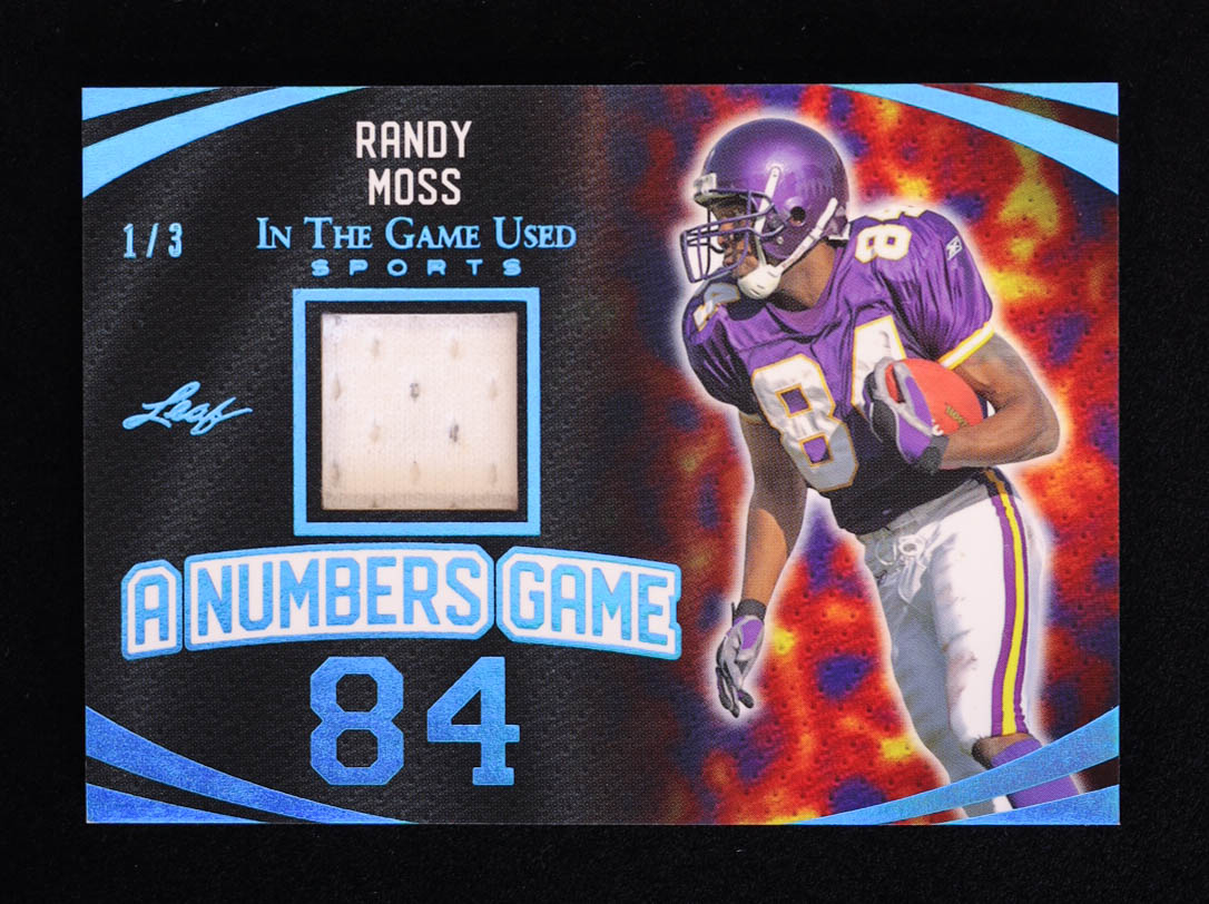 Randy Moss 2024 Leaf ITG Used Sports A Numbers Game Platinum Blue # ...