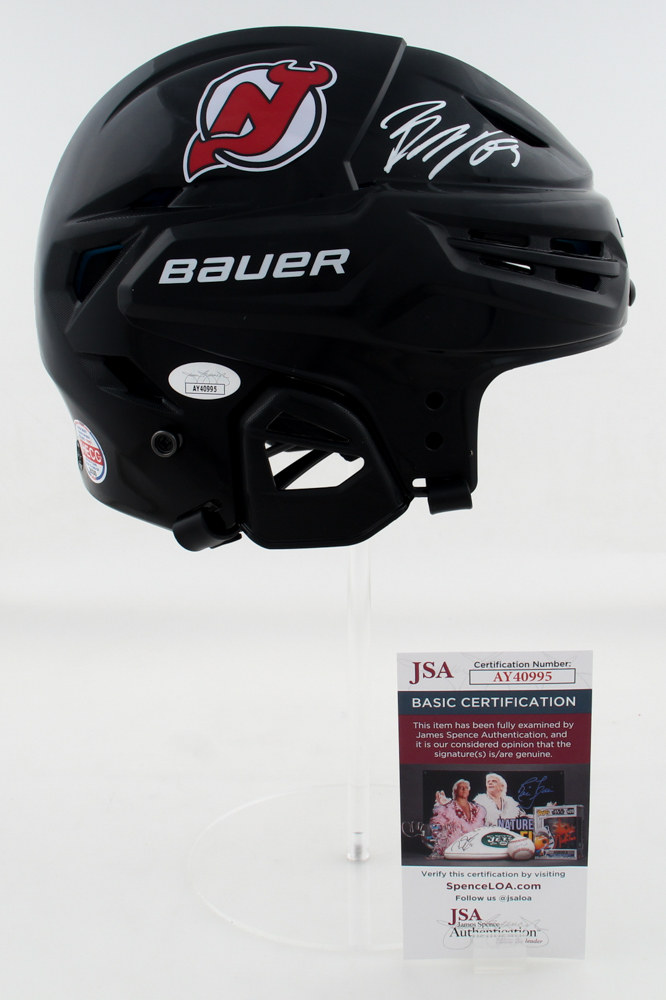 Jesper Bratt Signed Full-Size Hockey Helmet (JSA) at PristineAuction.com Jesper Bratt Signed Full-Size Hockey Helmet (JSA) at PristineAuction.com
