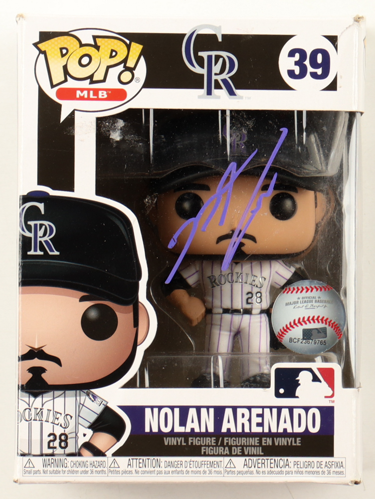 Nolan Arenado Signed Colorado Rockies #39 Funko Pop! Vinyl Figure (Playball Ink) (See Photos) at PristineAuction.com Nolan Arenado Signed Colorado Rockies #39 Funko Pop! Vinyl Figure (Playball Ink) (See Photos) at PristineAuction.com