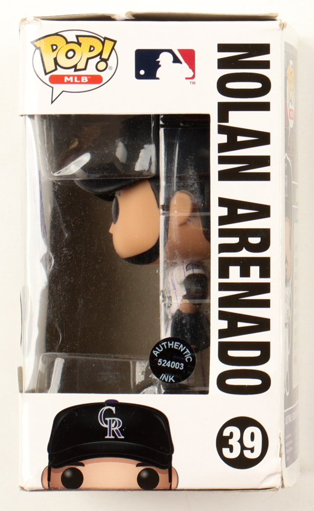 Nolan Arenado Signed Colorado Rockies #39 Funko Pop! Vinyl Figure (Playball Ink) (See Photos) at PristineAuction.com Nolan Arenado Signed Colorado Rockies #39 Funko Pop! Vinyl Figure (Playball Ink) (See Photos) at PristineAuction.com