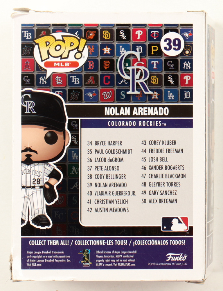 Nolan Arenado Signed Colorado Rockies #39 Funko Pop! Vinyl Figure (Playball Ink) (See Photos) at PristineAuction.com Nolan Arenado Signed Colorado Rockies #39 Funko Pop! Vinyl Figure (Playball Ink) (See Photos) at PristineAuction.com