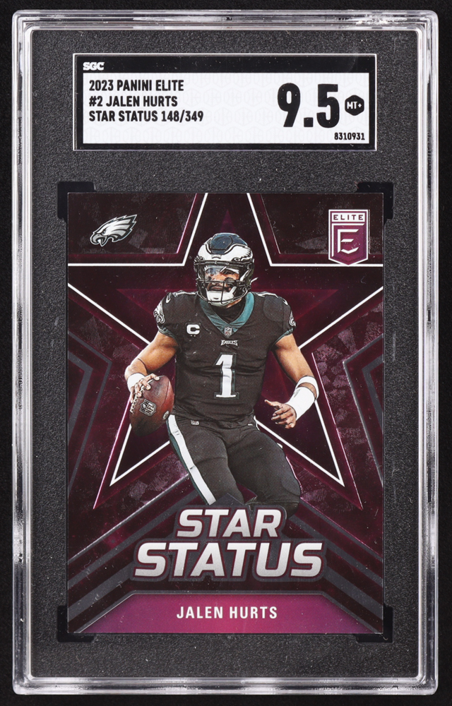 Jalen Hurts 2023 Elite Star Status #2 #148/349 (SGC 9.5) at PristineAuction.com Jalen Hurts 2023 Elite Star Status #2 #148/349 (SGC 9.5) at PristineAuction.com