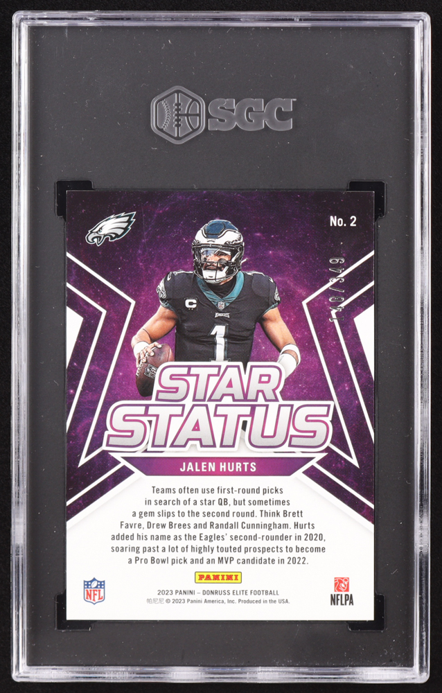 Jalen Hurts 2023 Elite Star Status #2 #148/349 (SGC 9.5) at PristineAuction.com Jalen Hurts 2023 Elite Star Status #2 #148/349 (SGC 9.5) at PristineAuction.com