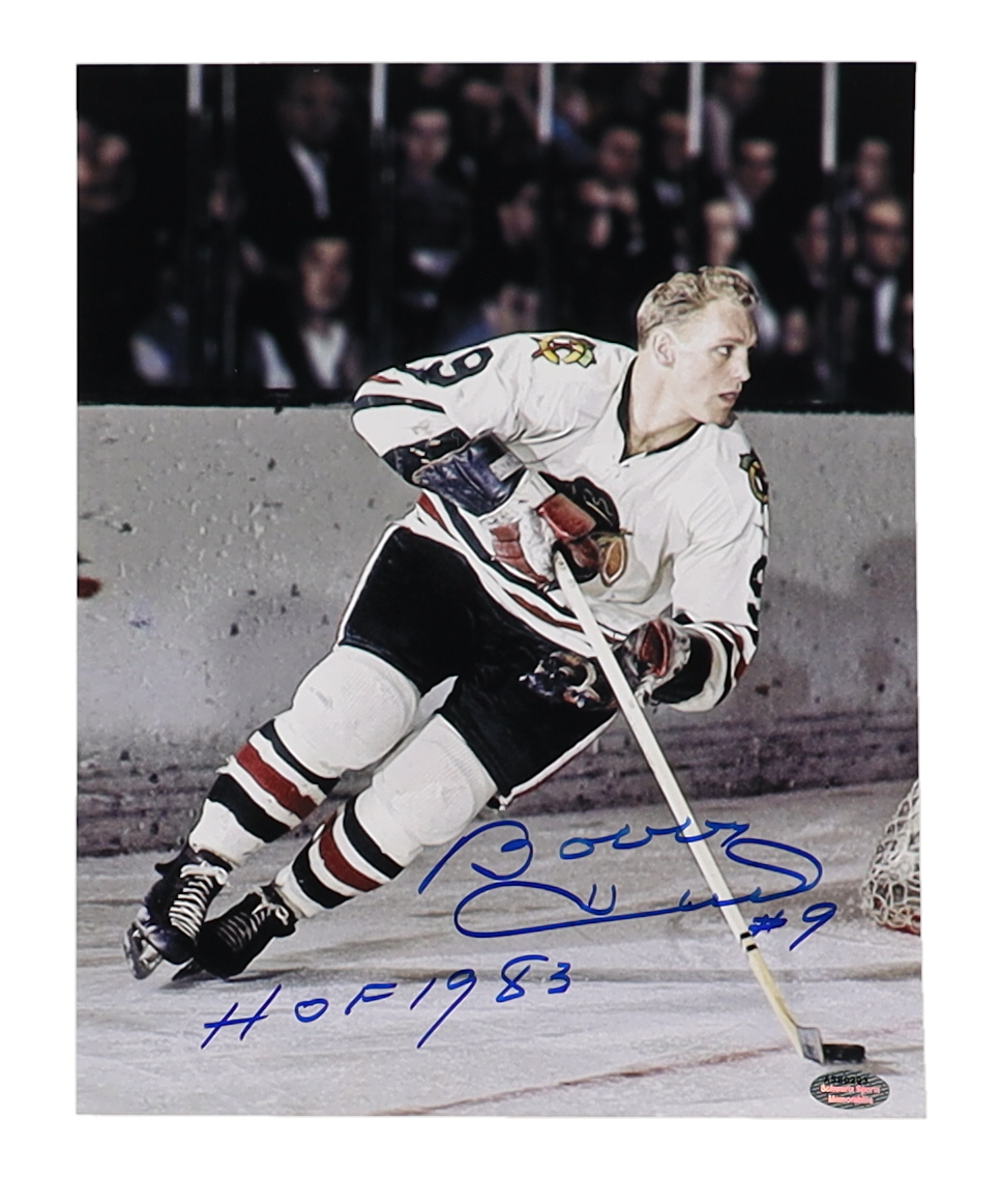 Bobby Hull Signed Blackhawks 8x10 Photo Inscribed "HOF 1983" (Schwartz) at PristineAuction.com Bobby Hull Signed Blackhawks 8x10 Photo Inscribed "HOF 1983" (Schwartz) at PristineAuction.com