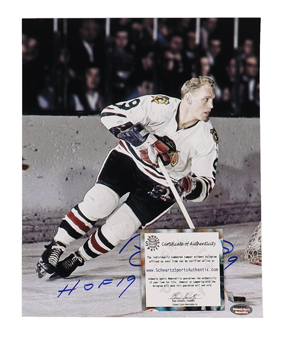 Bobby Hull Signed Blackhawks 8x10 Photo Inscribed "HOF 1983" (Schwartz) at PristineAuction.com Bobby Hull Signed Blackhawks 8x10 Photo Inscribed "HOF 1983" (Schwartz) at PristineAuction.com