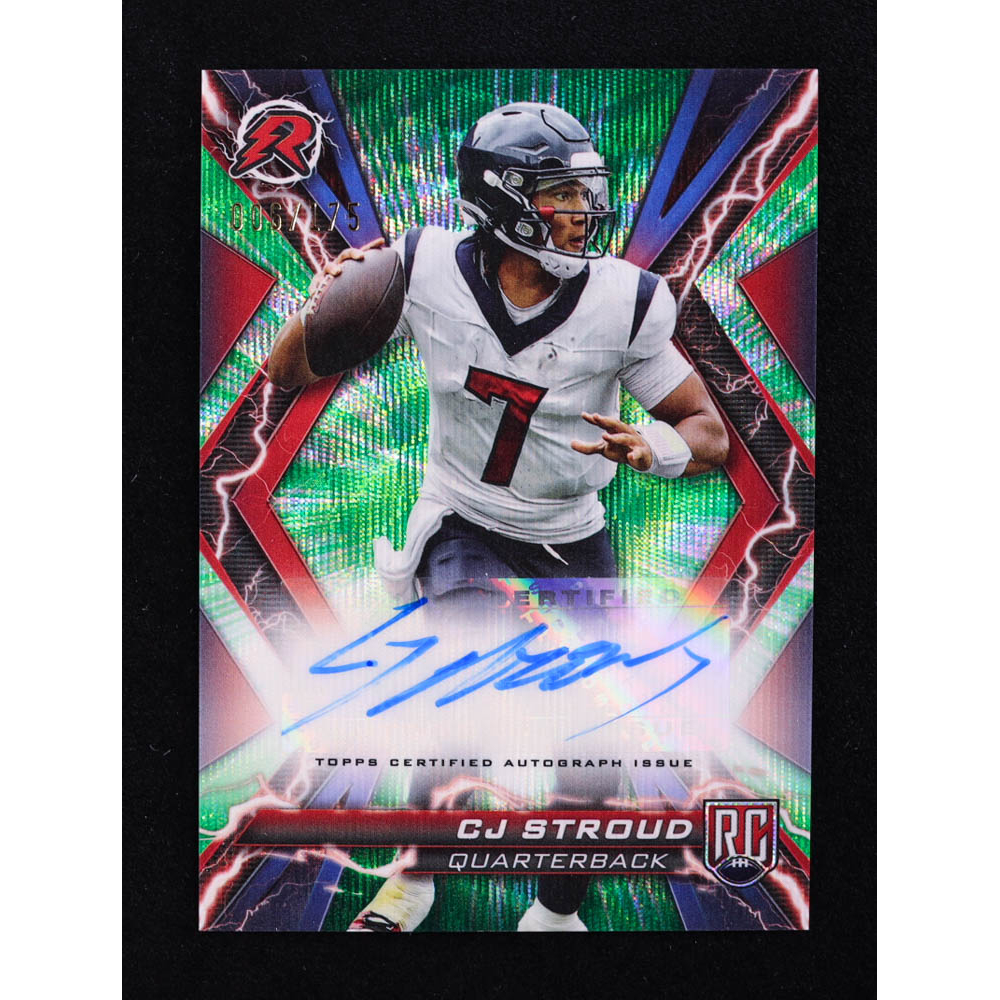 CJ Stroud 2023 Topps Composite Resurgence Rookie Autographs Green Surge #RRSCJS RC #006/175 at PristineAuction.com