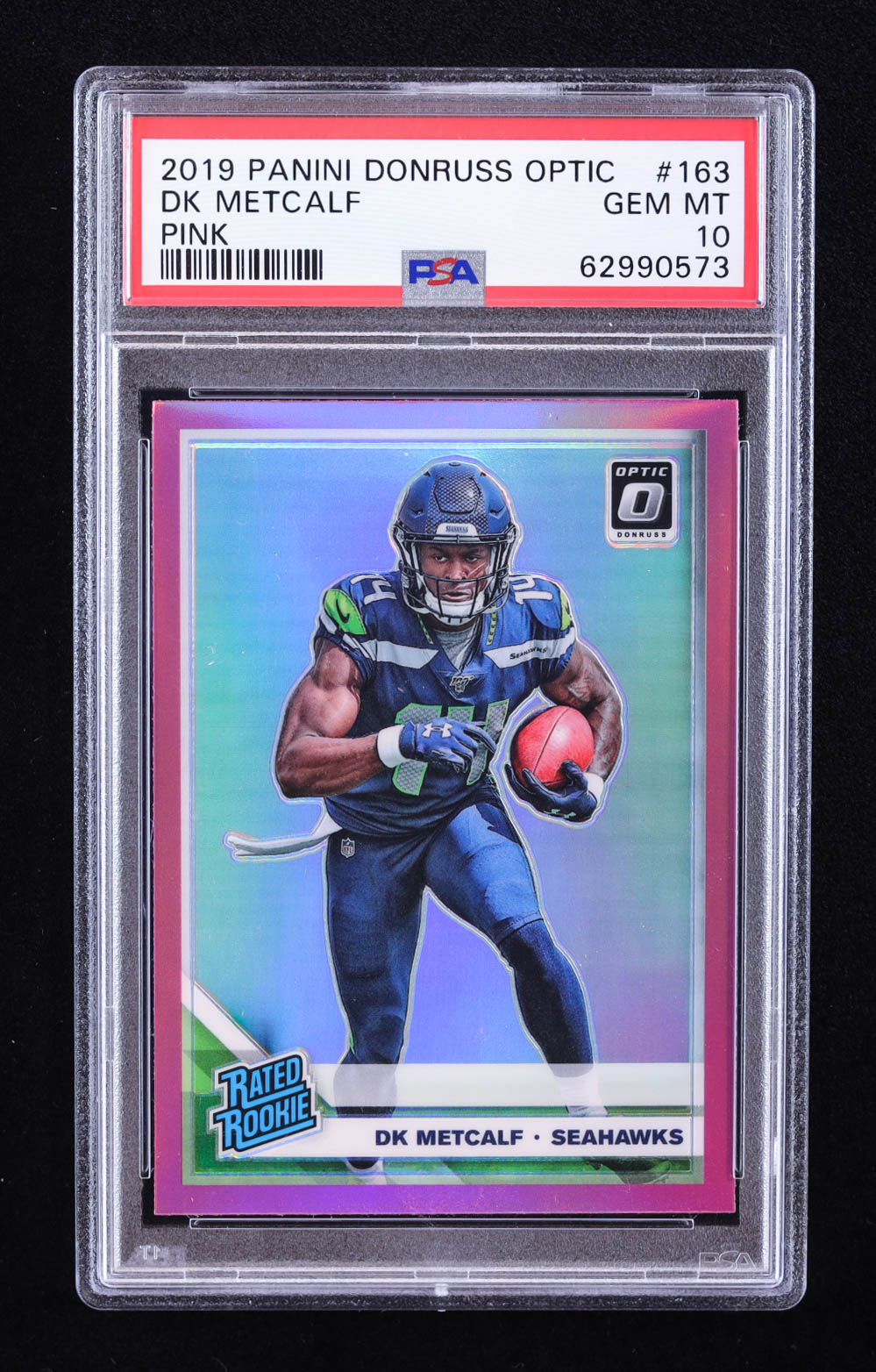 D.K. Metcalf 2019 Donruss Optic Pink #163 RR RC (PSA 10) at PristineAuction.com D.K. Metcalf 2019 Donruss Optic Pink #163 RR RC (PSA 10) at PristineAuction.com