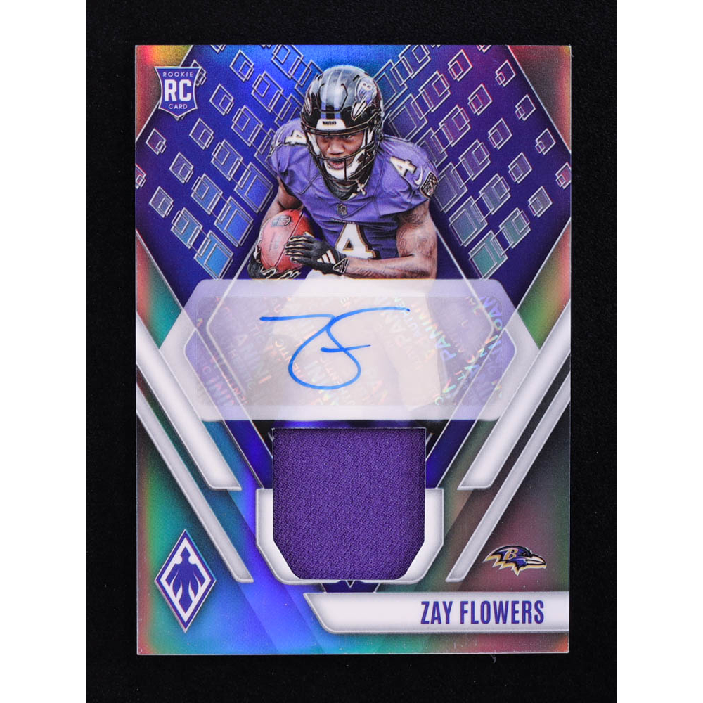 Zay Flowers 2023 Panini Phoenix Rookie Premiere Jersey Autographs #9 RC #78/99 at PristineAuction.com