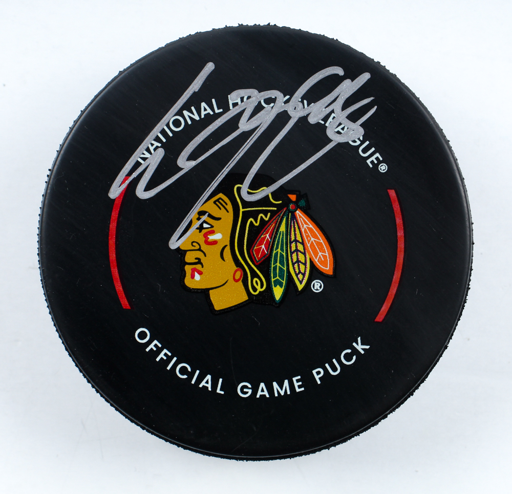 Connor Bedard Signed Blackhawks Logo Hockey Puck (PSA) at PristineAuction.com Connor Bedard Signed Blackhawks Logo Hockey Puck (PSA) at PristineAuction.com