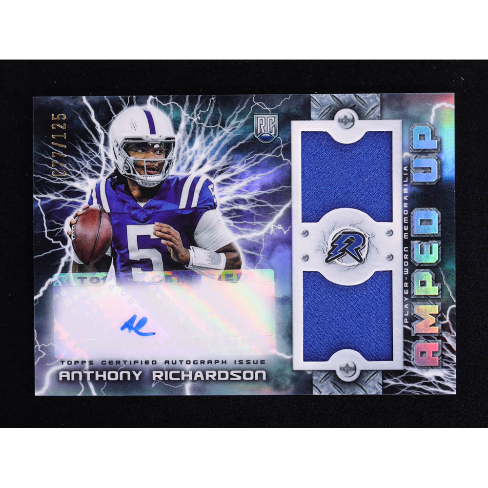 Anthony Richardson 2023 Topps Composite Resurgence Amped Up Patch Autographs White Surge #RAUPAAR RC #077/125 at PristineAuction.com