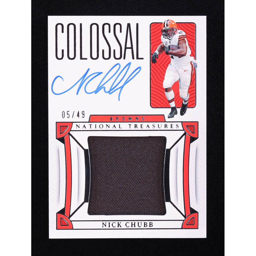 Nick Chubb 2022 Panini National Treasures Colossal Signature Materials #2 #05/49 at PristineAuction.com