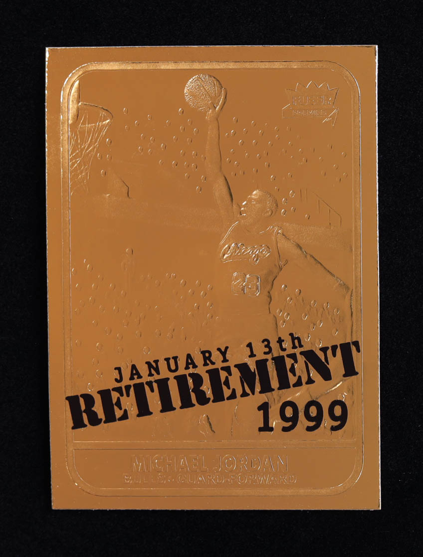Michael Jordan 1998-99 Fleer Premier Retirement 23Kt Gold Card at PristineAuction.com Michael Jordan 1998-99 Fleer Premier Retirement 23Kt Gold Card at PristineAuction.com