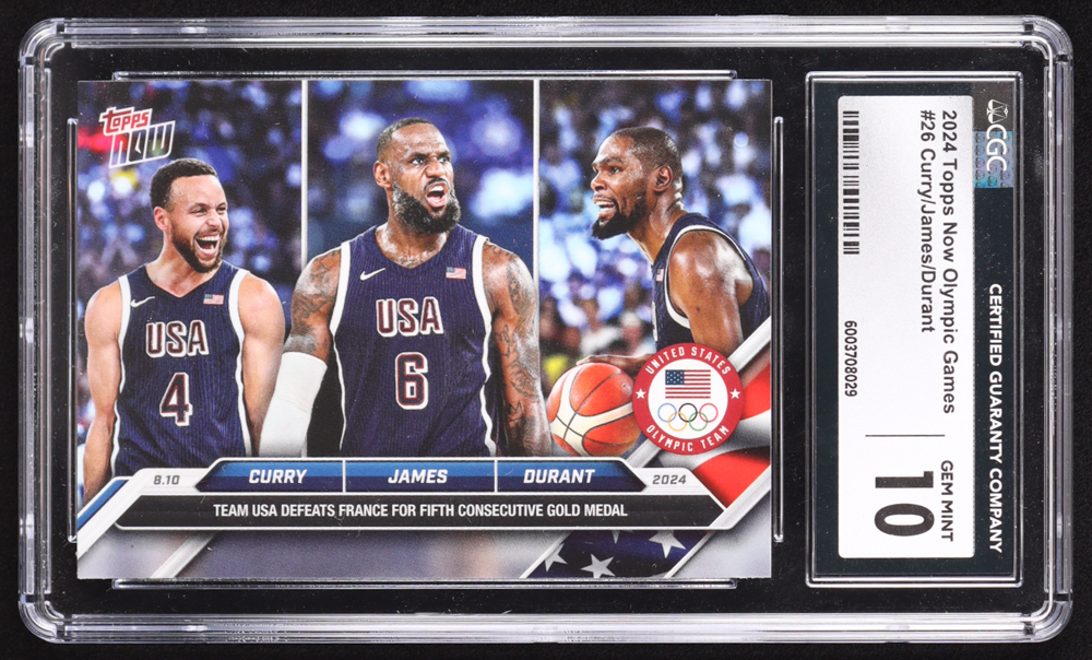 Stephen Curry / LeBron James / Kevin Durant 2024 Topps Now #26 (CGC 10) at PristineAuction.com Stephen Curry / LeBron James / Kevin Durant 2024 Topps Now #26 (CGC 10) at PristineAuction.com