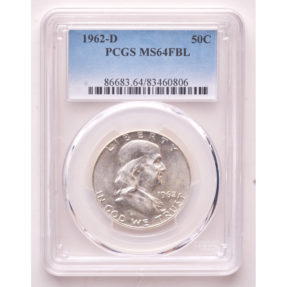 1962-D Franklin Silver Half Dollar (PCGS MS64 Full Line) at PristineAuction.com
