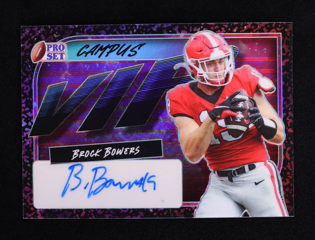 Brock Bowers 2023 Leaf Pro Set Metal Campus VIP Prismatic Galaxy #VIP-BB1 RC #1/1 at PristineAuction.com Brock Bowers 2023 Leaf Pro Set Metal Campus VIP Prismatic Galaxy #VIP-BB1 RC #1/1 at PristineAuction.com