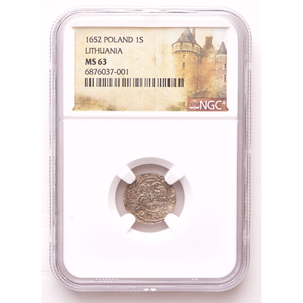 1652 Medieval Poland Silver Schilling (NGC MS63) at PristineAuction.com