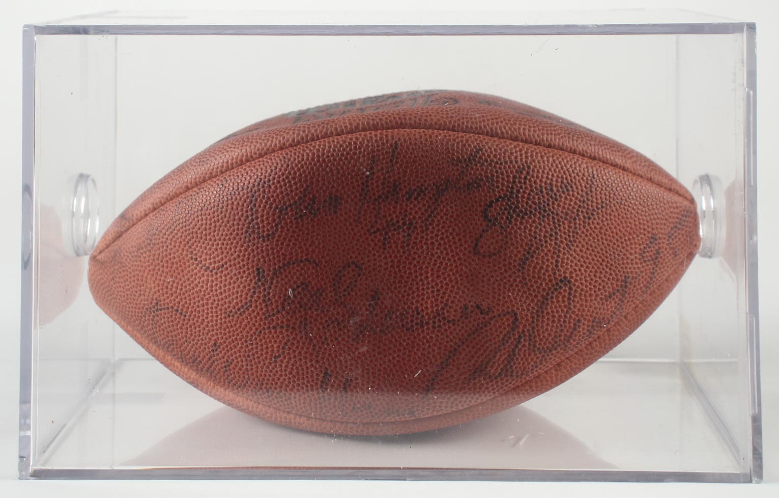 1980's Bears Official NFL Football with Display Case Team-Signed by (15) with Mike Ditka, Dan Hampton, Richard Dent, William Perry (JSA) at PristineAuction.com 1980's Bears Official NFL Football with Display Case Team-Signed by (15) with Mike Ditka, Dan Hampton, Richard Dent, William Perry (JSA) at PristineAuction.com