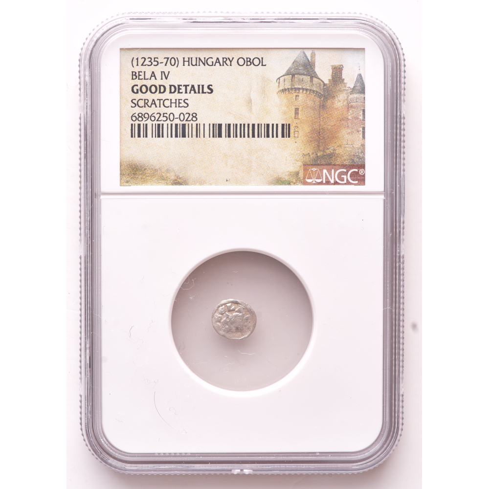 Bela IV (1235-1270) Medieval Hungary Silver Obol (NGC VG Details) at PristineAuction.com