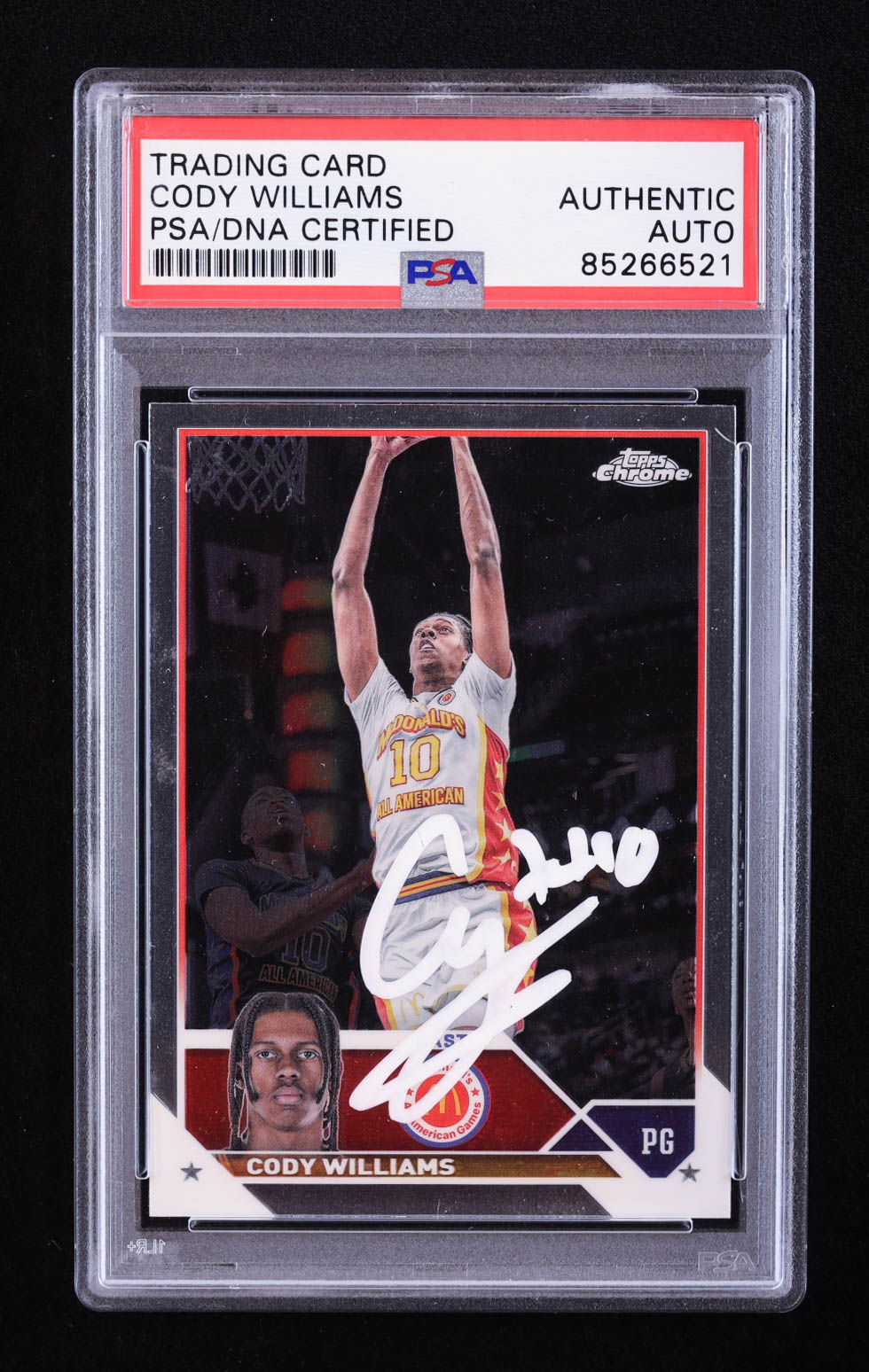Cody Williams Signed 2023 Topps Chrome McDonald's All American #12 RC (PSA) at PristineAuction.com Cody Williams Signed 2023 Topps Chrome McDonald's All American #12 RC (PSA) at PristineAuction.com