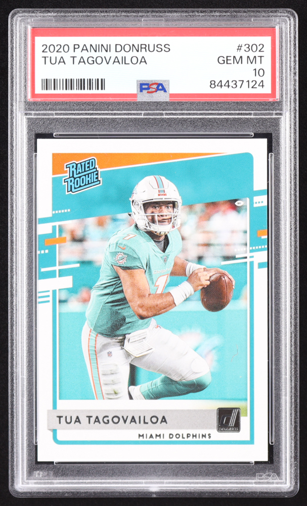 Tua Tagovailoa 2020 Donruss #302 RR RC (PSA 10) at PristineAuction.com Tua Tagovailoa 2020 Donruss #302 RR RC (PSA 10) at PristineAuction.com