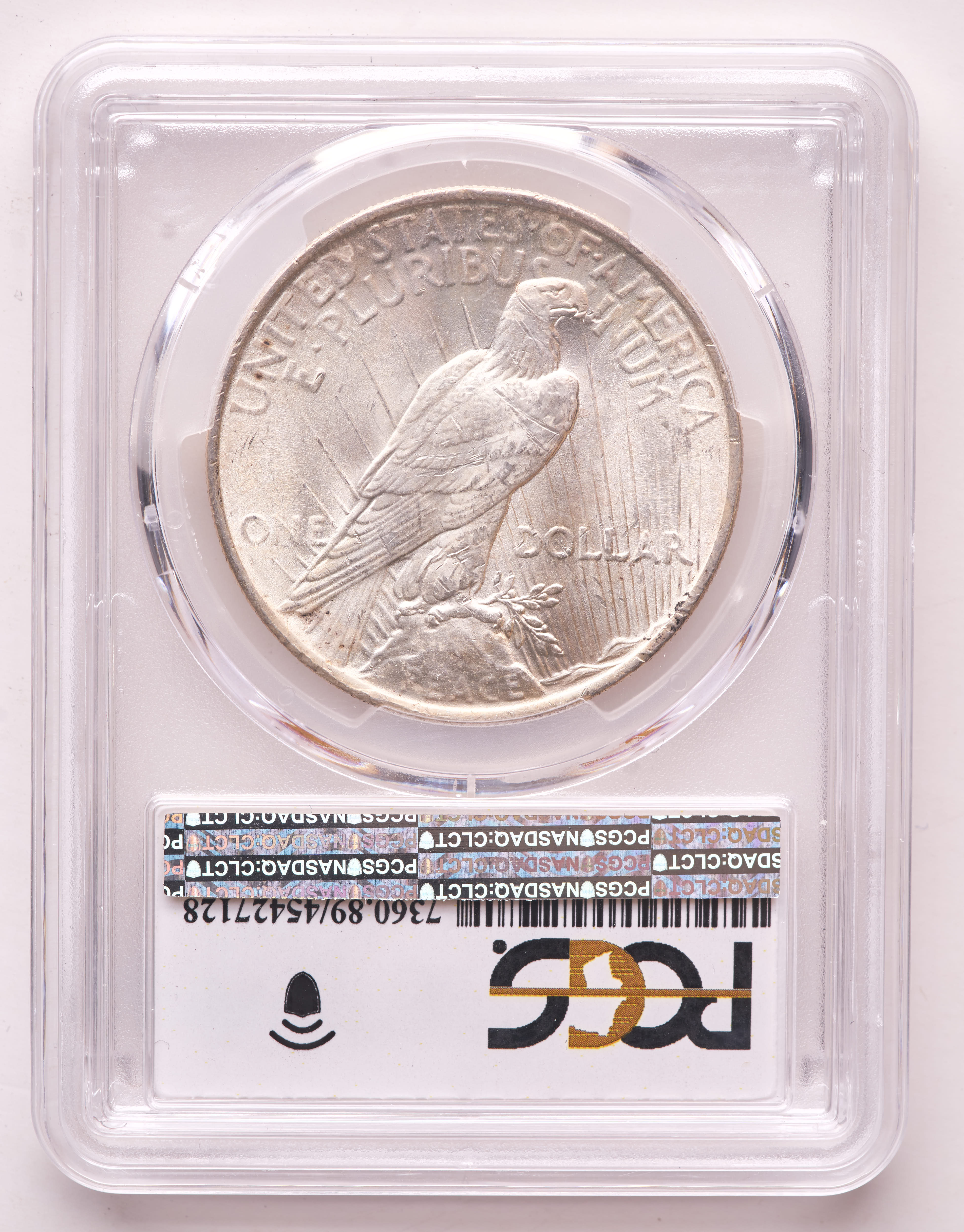 1923 Peace Silver Dollar - Stage Coach Label (PCGS Brilliant Uncirculated) at PristineAuction.com 1923 Peace Silver Dollar - Stage Coach Label (PCGS Brilliant Uncirculated) at PristineAuction.com