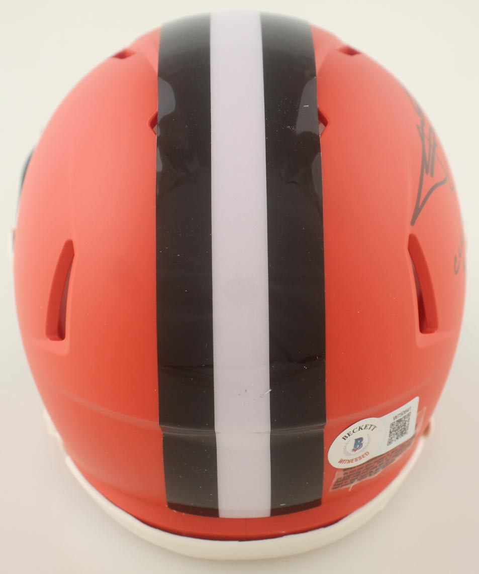 Johnny Manziel Signed Browns Speed Mini Helmet Inscribed "Cleveland Sucks" (Beckett) at PristineAuction.com Johnny Manziel Signed Browns Speed Mini Helmet Inscribed "Cleveland Sucks" (Beckett) at PristineAuction.com